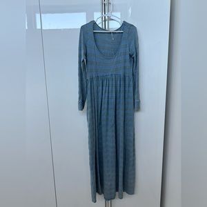 Size small, blue maxi dress with long sleeves.